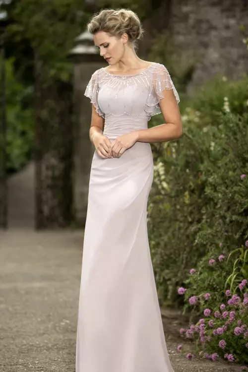 Jemima 1920s Beaded Sleeve Bridesmaids Dress Luna by True Bride